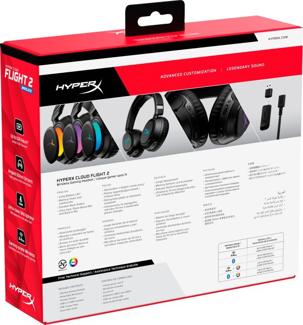 HyperX Cloud Flight 2 Wireless Gaming Headset Black White-19