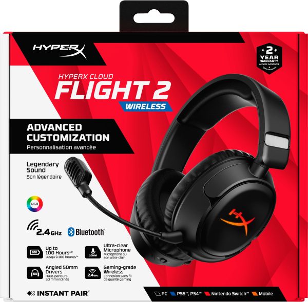 HyperX Cloud Flight 2 Wireless Gaming Headset Black White-20