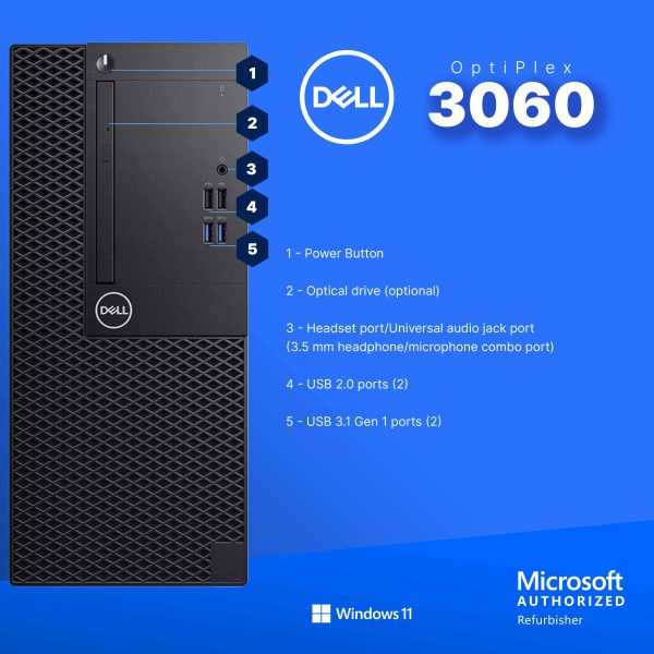 Dell Optiplex 3060 Tower PC Intel i5 AMD Radeon 32GB SSD-2