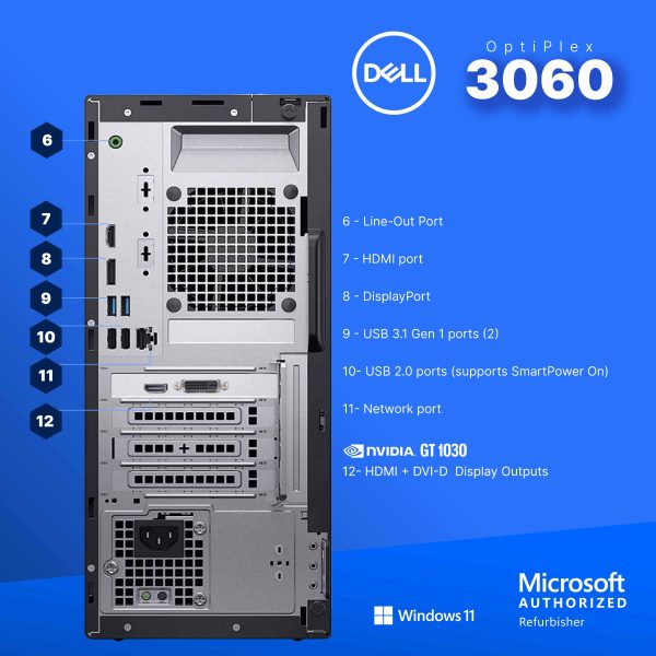 Dell Optiplex 3060 Tower Computer Intel i5 32GB SSD-1